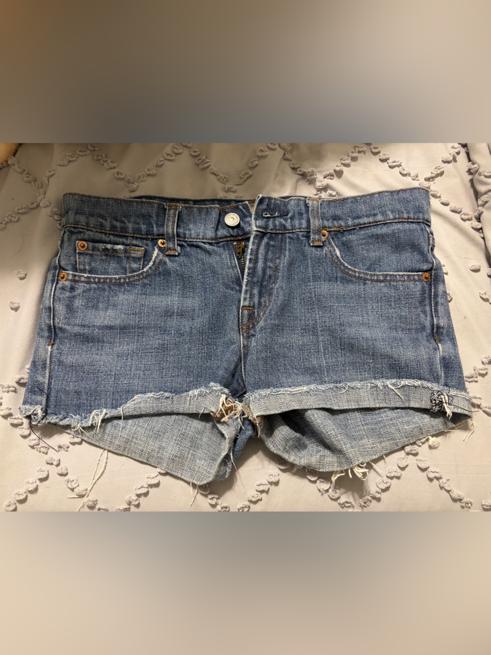 7 For All Mankind Light Blue Denim Cutoff Shorts